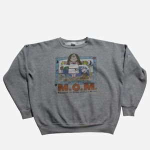 Womens Vintage 90s Skater Comedy Streetwear Grey Mom Crewneck Sweatshirt